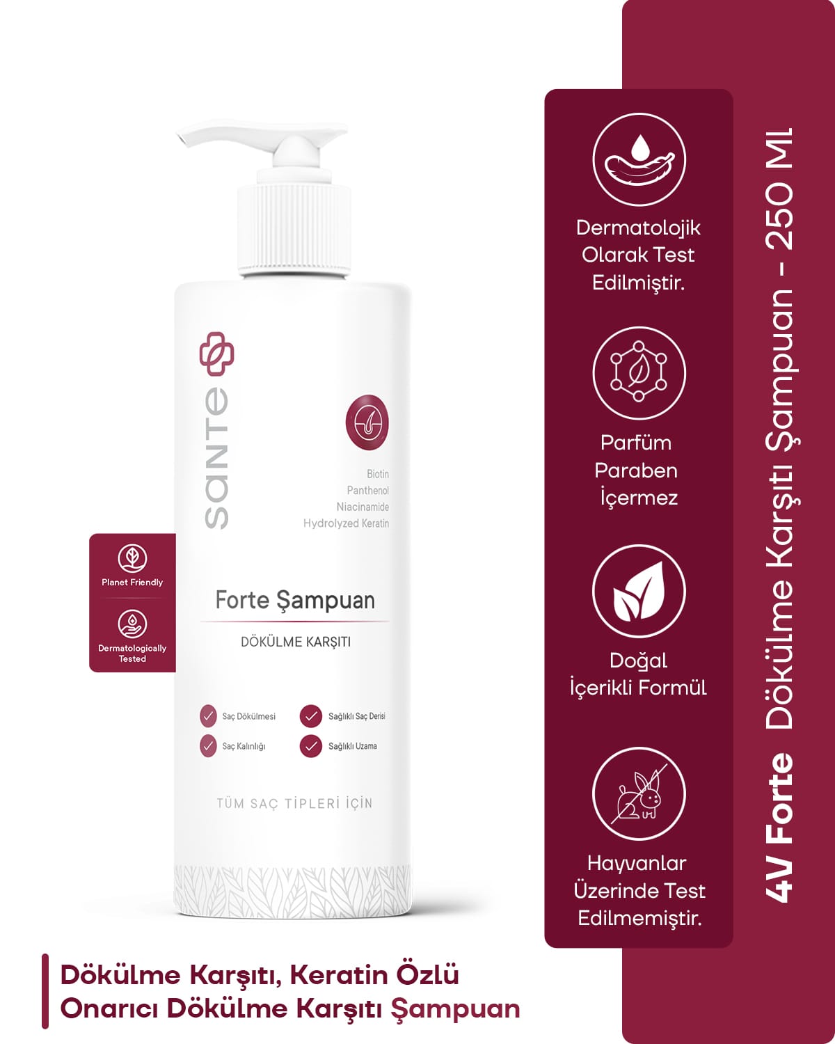Sante Plus Yoğun Dökülme Karşıtı Şampuan 250ml (1) Sante Plus Yoğun Dökülme Karşıtı Şampuan 250ml (1)