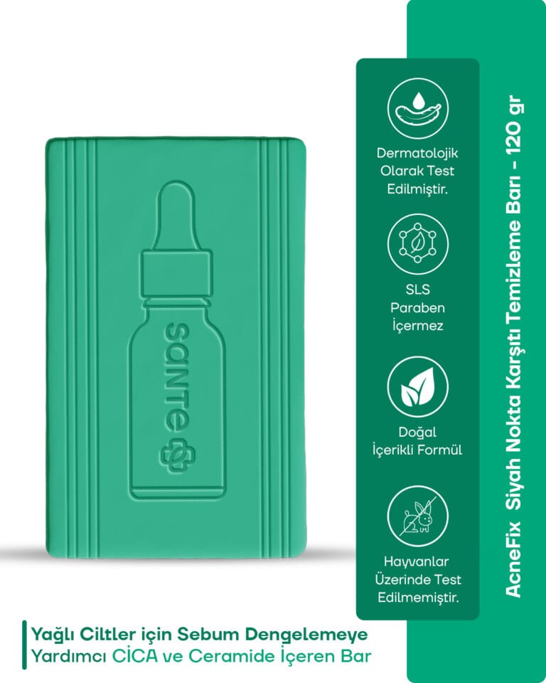 Sante Plus AcneFix 3X Acn Serum Etkili ve Siyah Nokta Karşıtı Temizleme Barı 120 Gr